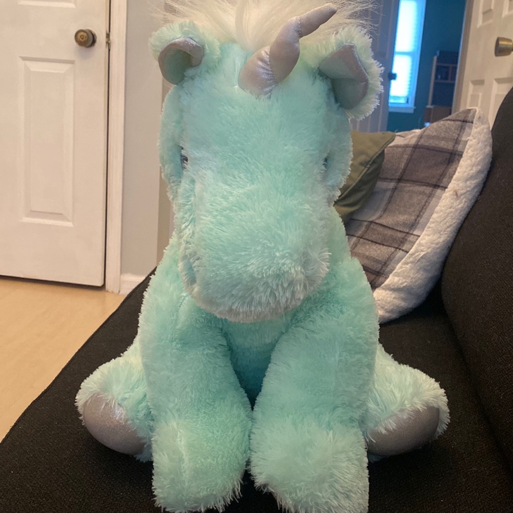 Justice unicorn plush (teal, white)